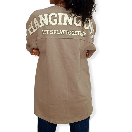 ElOutlet Women Sweatshirt (Oversized) Women Sweatshirt - Café