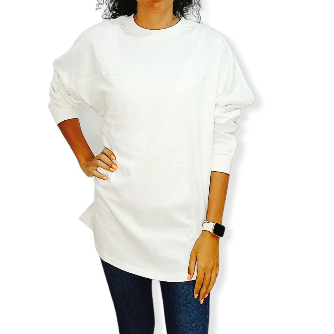 ElOutlet Women Sweatshirt (Oversized) Women Sweatshirt - Off-White
