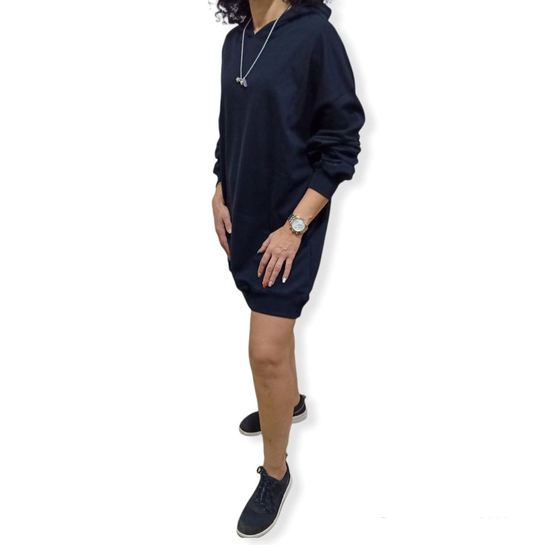 ElOutlet Women Sweatshirt [Oversized] Women Sweatshirt with Hoodie - Black