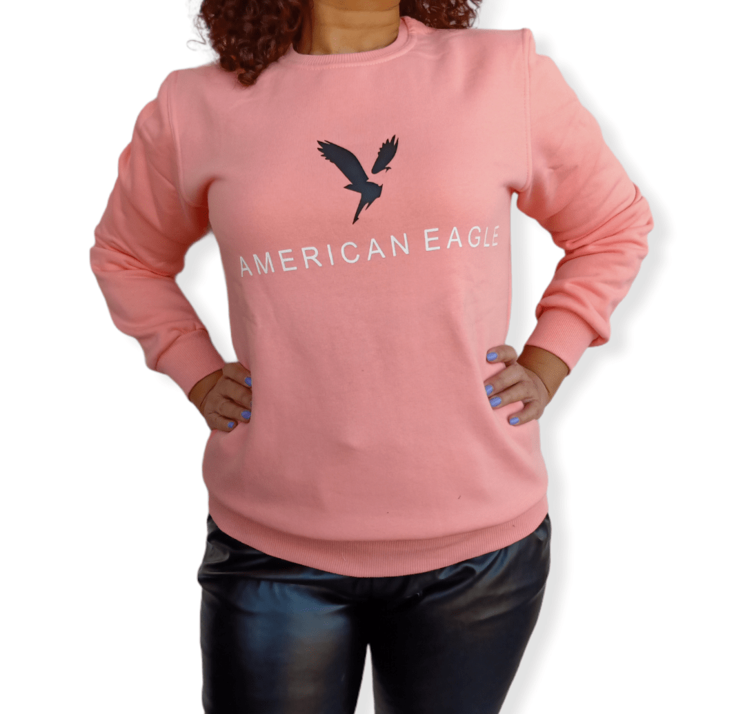 ElOutlet Women Sweatshirt [slim-fit] Women AE Sweatshirt - Pink