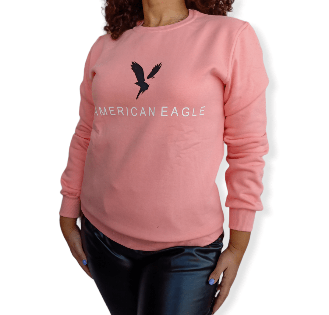 ElOutlet Women Sweatshirt [slim-fit] Women AE Sweatshirt - Pink