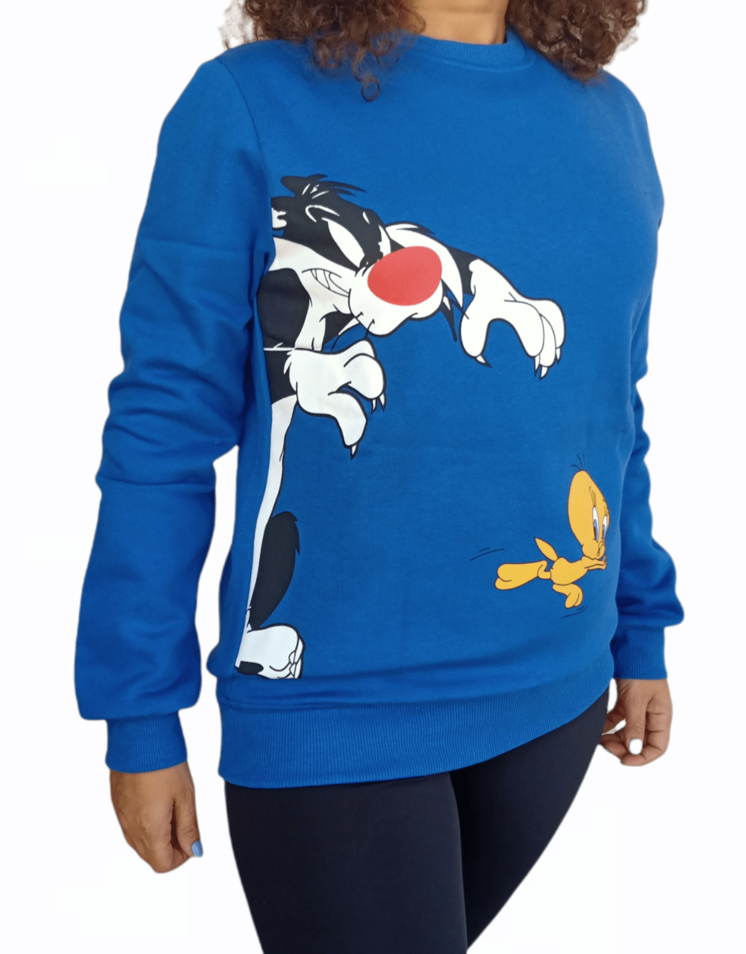 ElOutlet Women Sweatshirt [slim-fit] Women Looney Sweatshirt - Melton - Blue