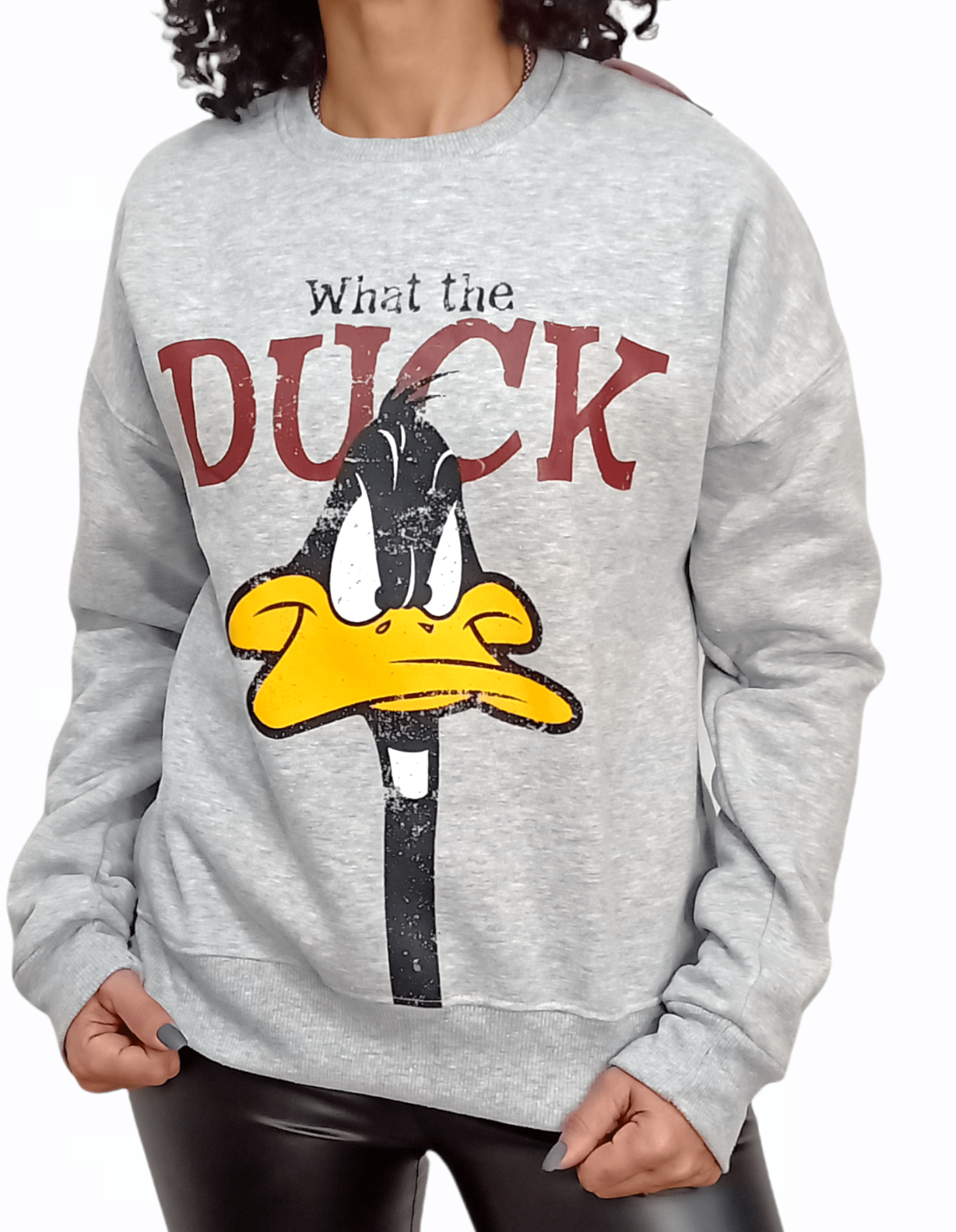 ElOutlet Women Sweatshirt Women Duck Sweatshirt - Grey
