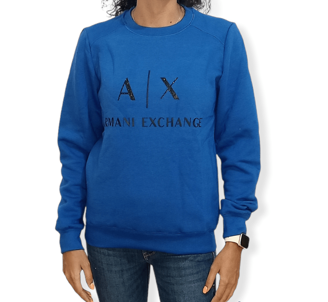 ElOutlet Women Sweatshirt Women Melton Sweatshirt - Blue