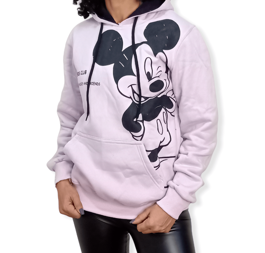 ElOutlet Women Sweatshirt Women Mickey Hoodie Sweatshirt - Light Purple