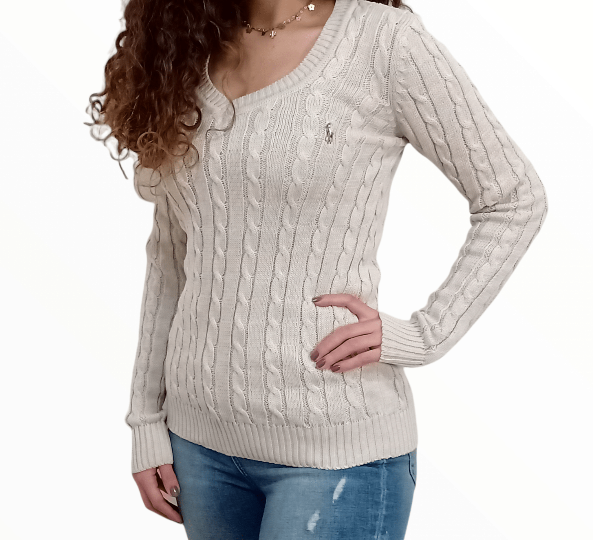 ElOutlet Women Sweatshirt Women (P) Pullover - Beige