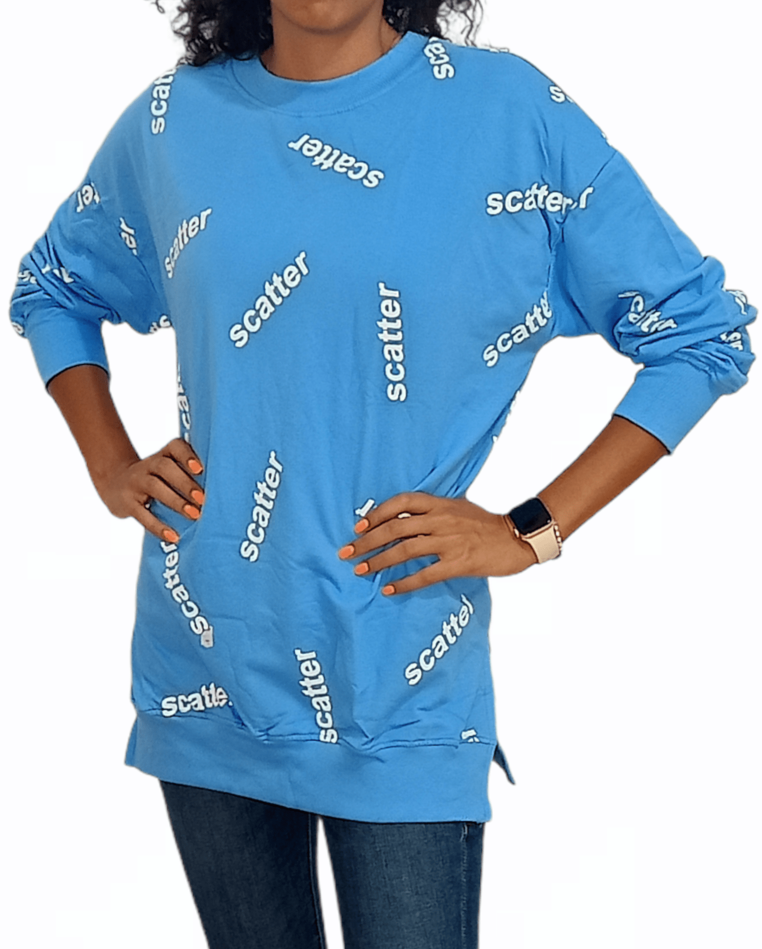 ElOutlet Women Sweatshirt Women Sweatshirt "Scattered" - Blue