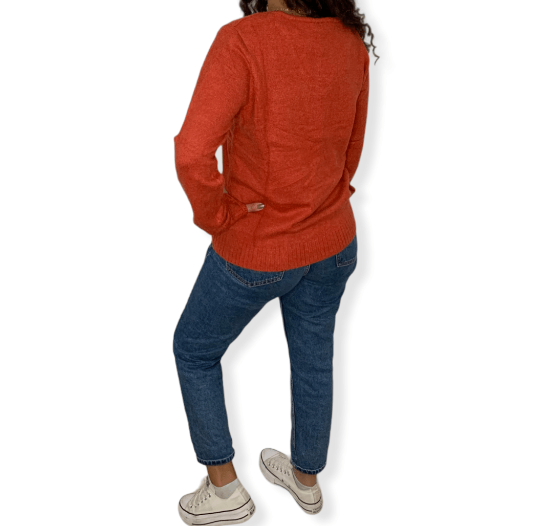 ElOutlet Women Sweatshirt Women Vila Pullover - Brick