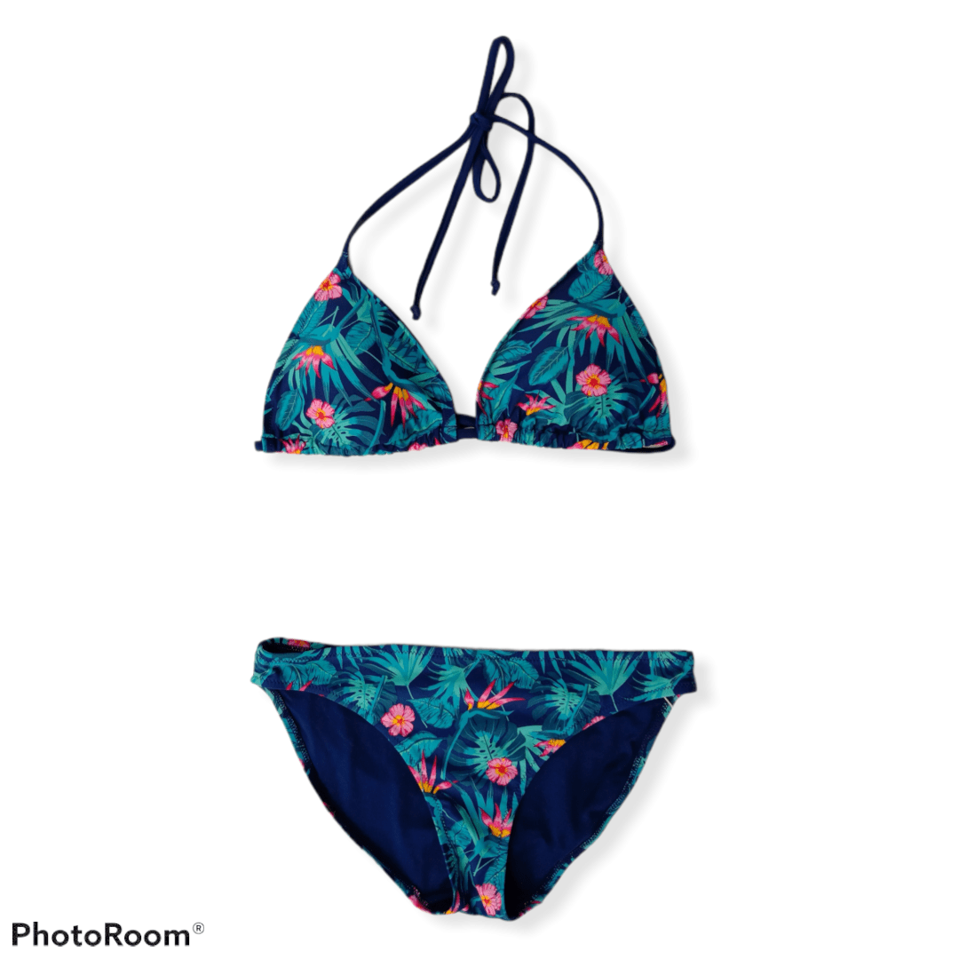 ElOutlet Women Swimwear Flowery Dark Blue Bikini