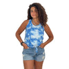 ElOutlet Women T-Shirt Blue tie-dye Tank Top