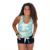 ElOutlet Women T-Shirt Green tie-dye Tank Top