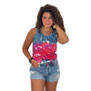 ElOutlet Women T-Shirt Red tie-dye Tank Top