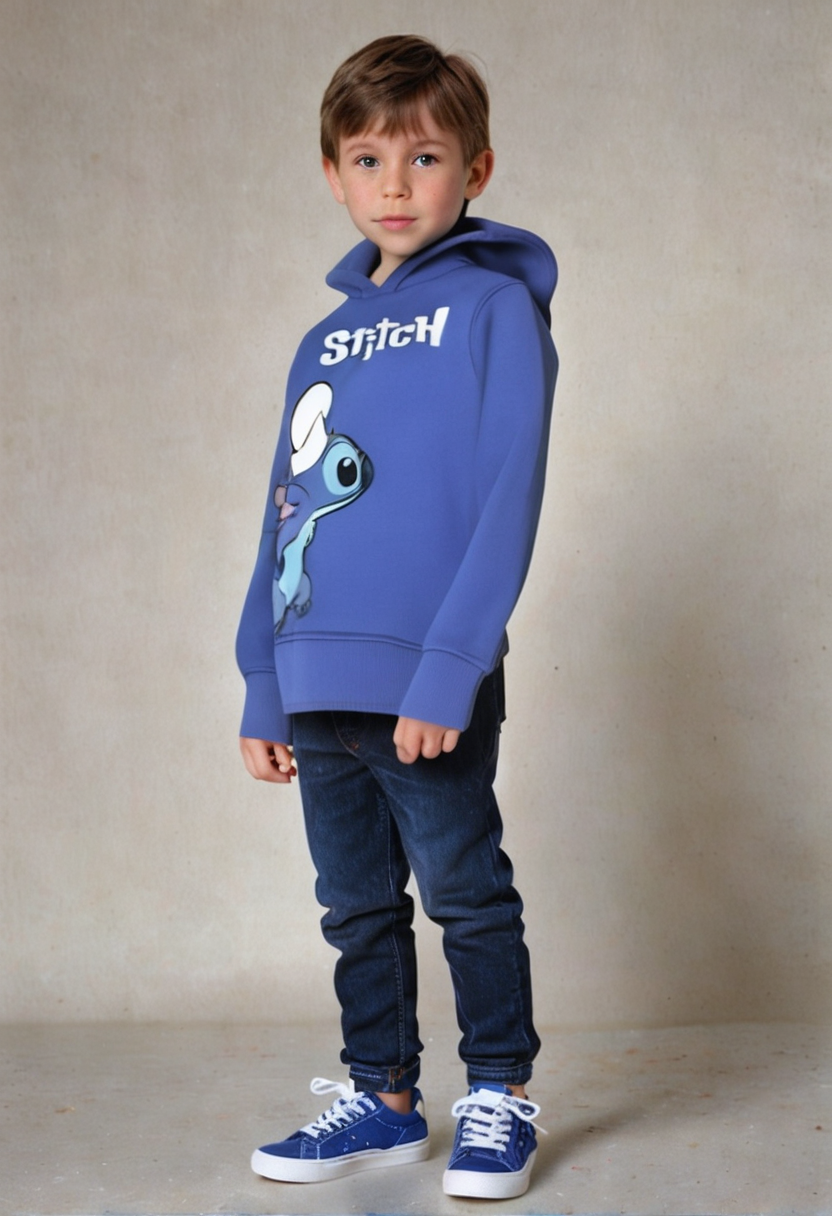 Kids Hoodie Lilo And Stitch (Blue)