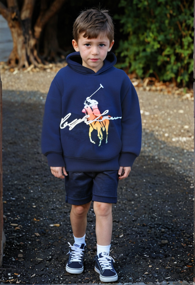 Kids Hoodie Fleecy Inside (Dark Blue)