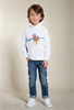 Kids Hoodie Fleecy Inside (White)