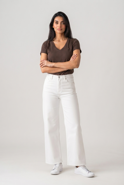 New-Women Cotton V-neck T-Shirt