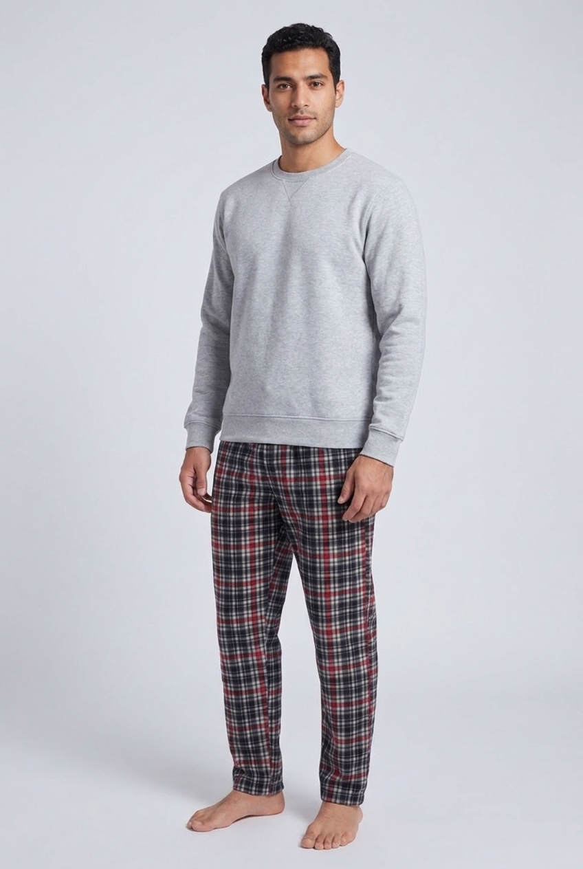 Men's Plaid Fleece Lounge Pants