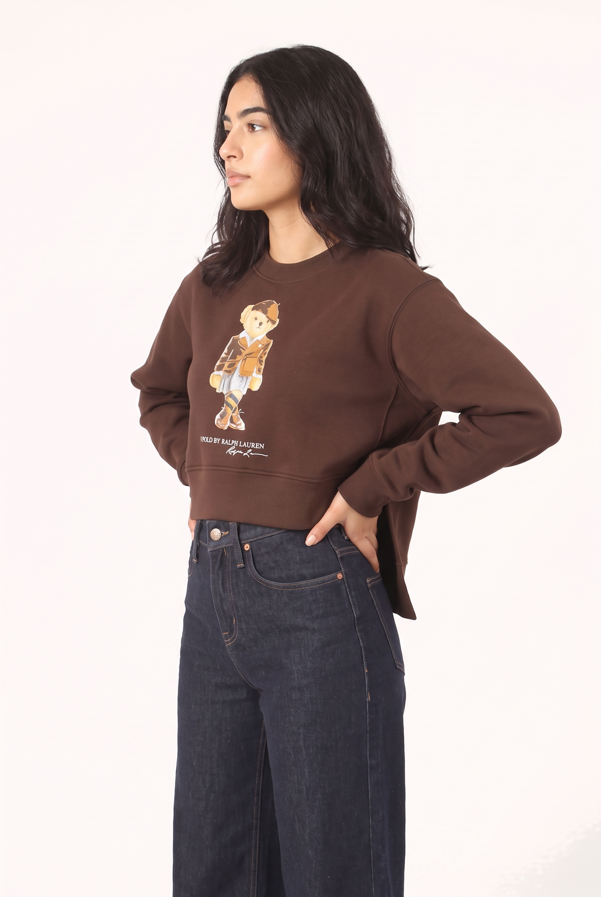 Women Crew Neck Cropped Sweatshirt