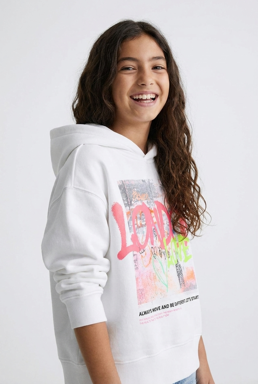 London Love Graffiti Print Hoodie – Kids