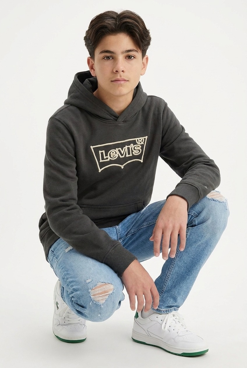 Kids Logo Hoodie – Charcoal Grey