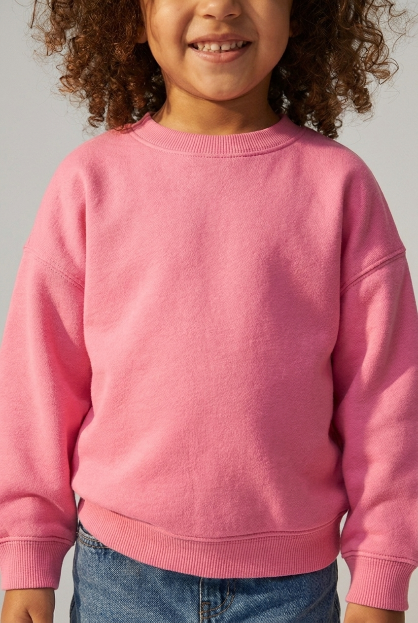Kids Melton Fleece-Lined Crewneck Sweatshirt