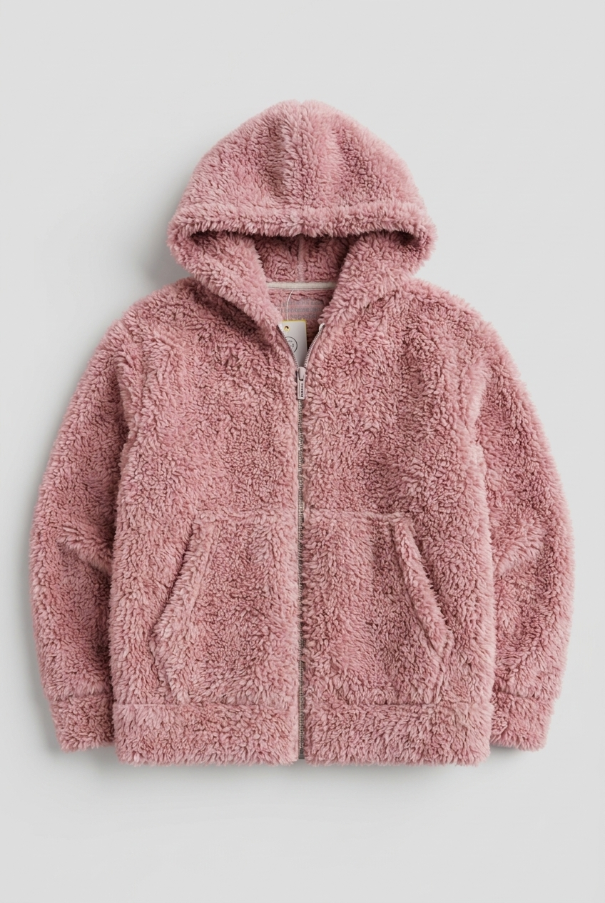 Kids' Teddy Fleece Hooded Zip Jacket