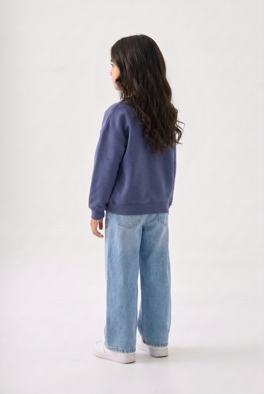 Kids Melton Fleece-Lined Crewneck Sweatshirt