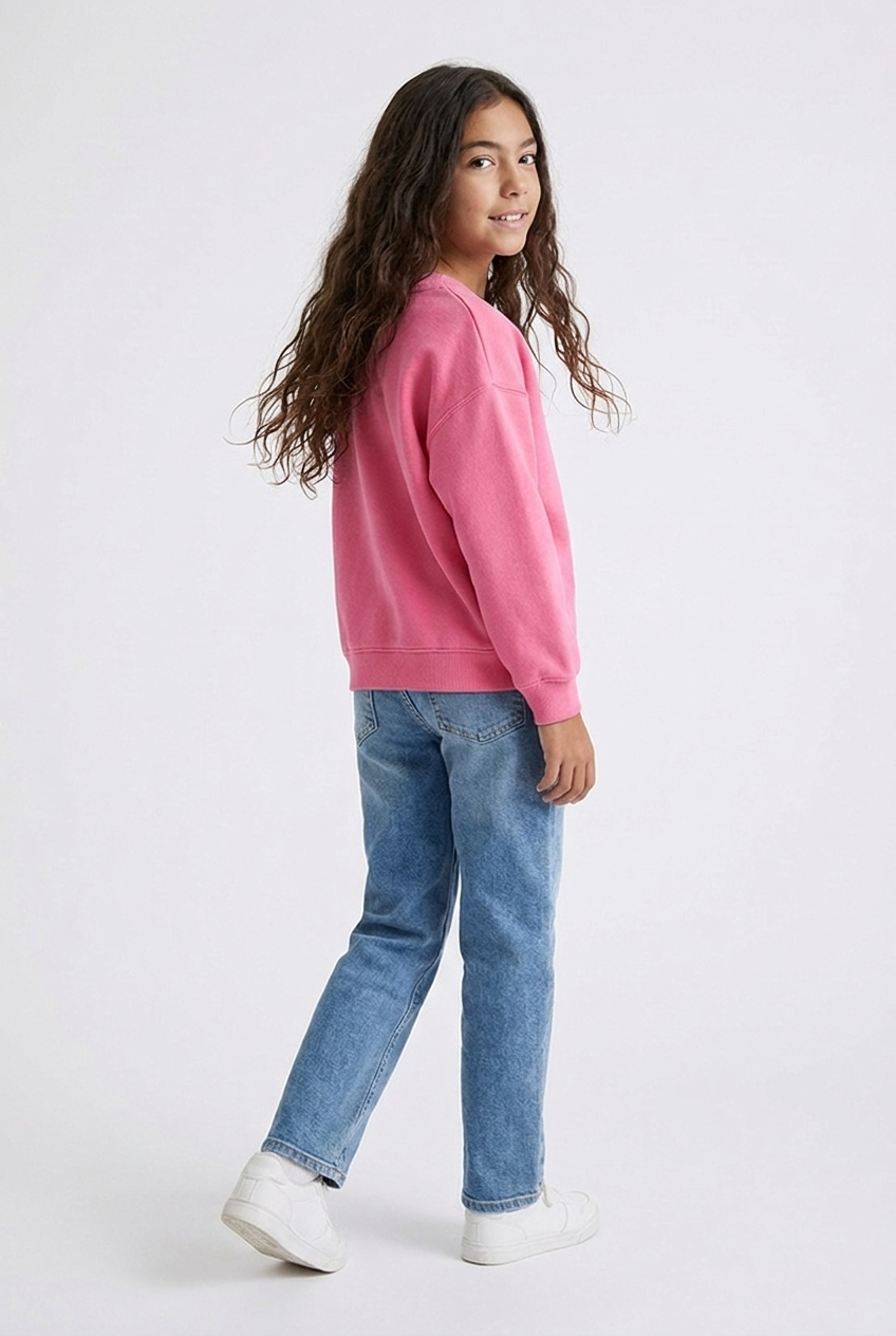 Kids Melton Fleece-Lined Crewneck Sweatshirt