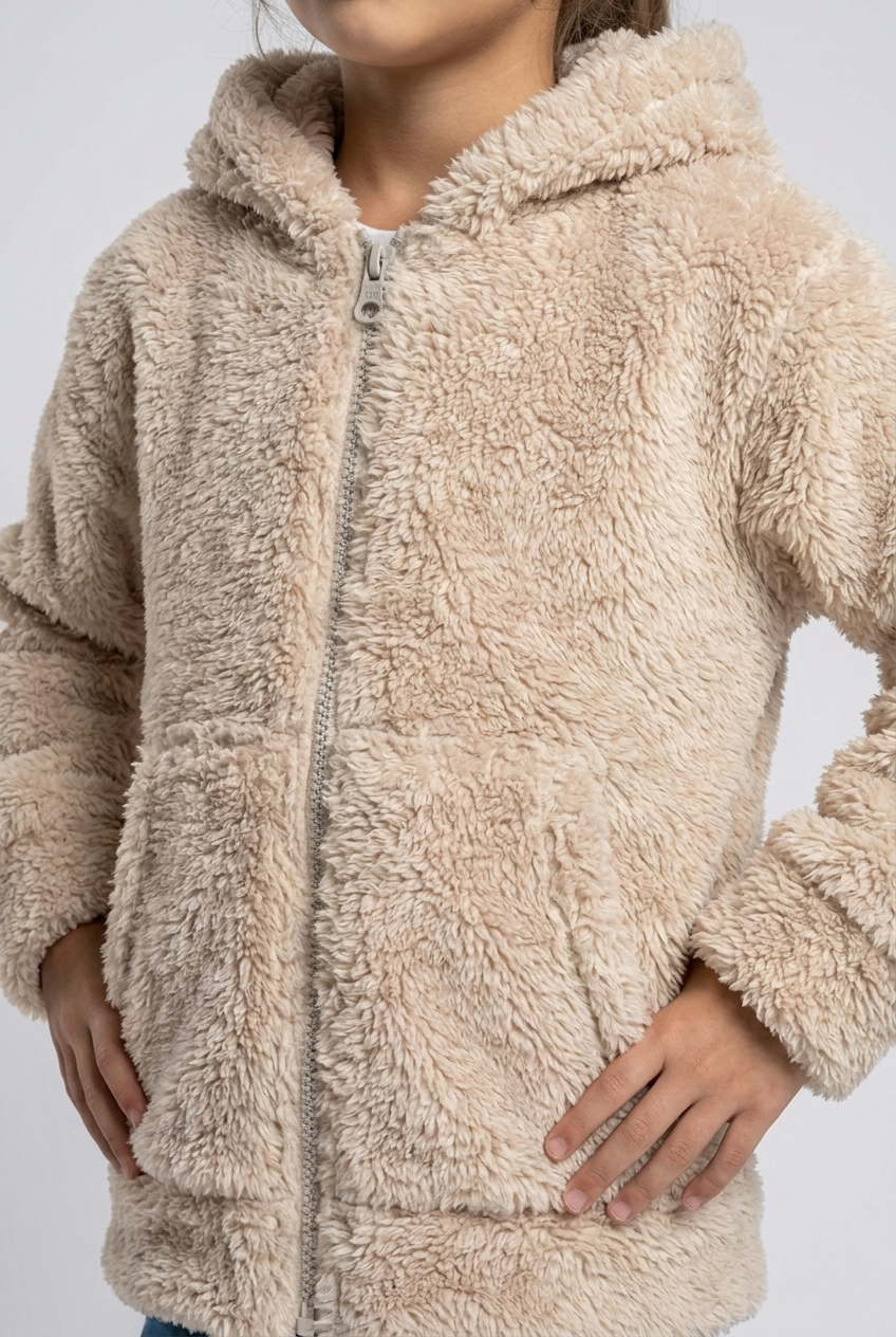Kids' Teddy Fleece Hooded Zip Jacket