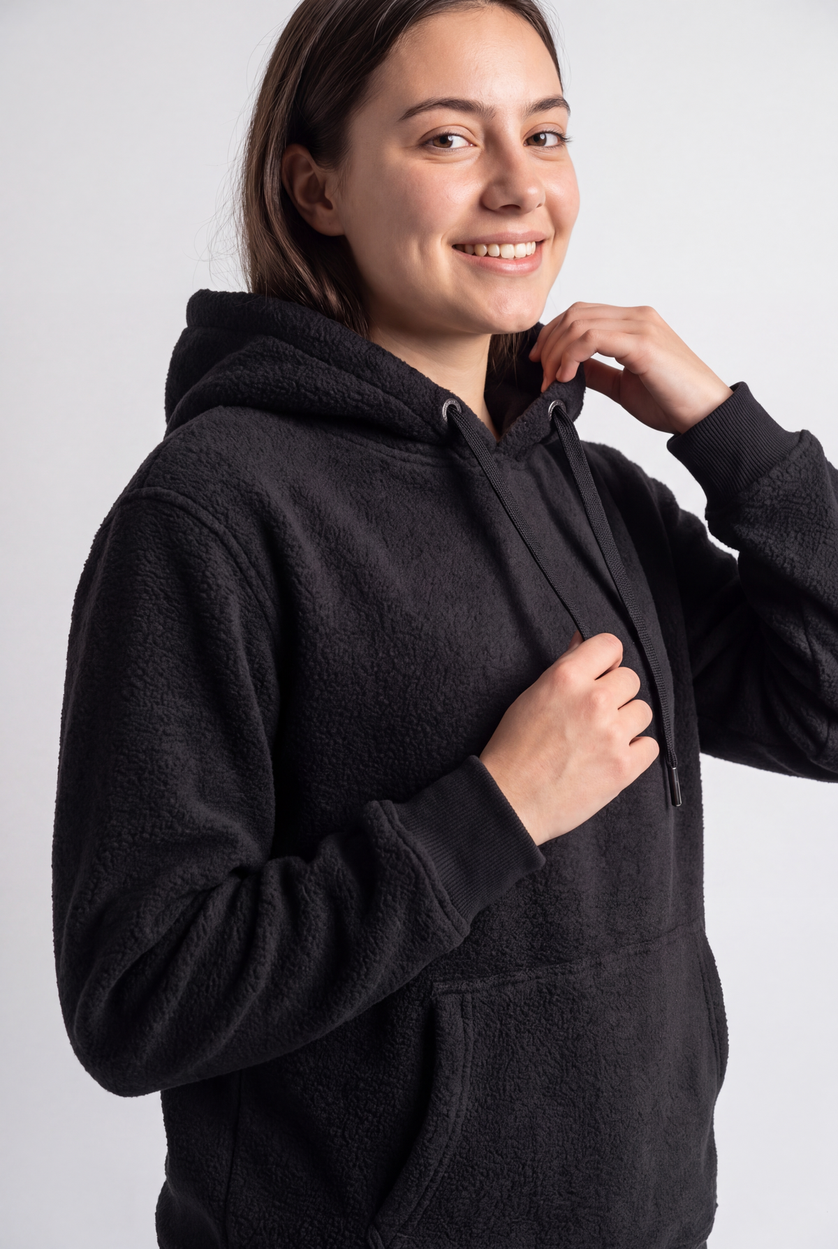 Women Teddy Fleece Hoodie – Regular Fit - kangaroo pocket