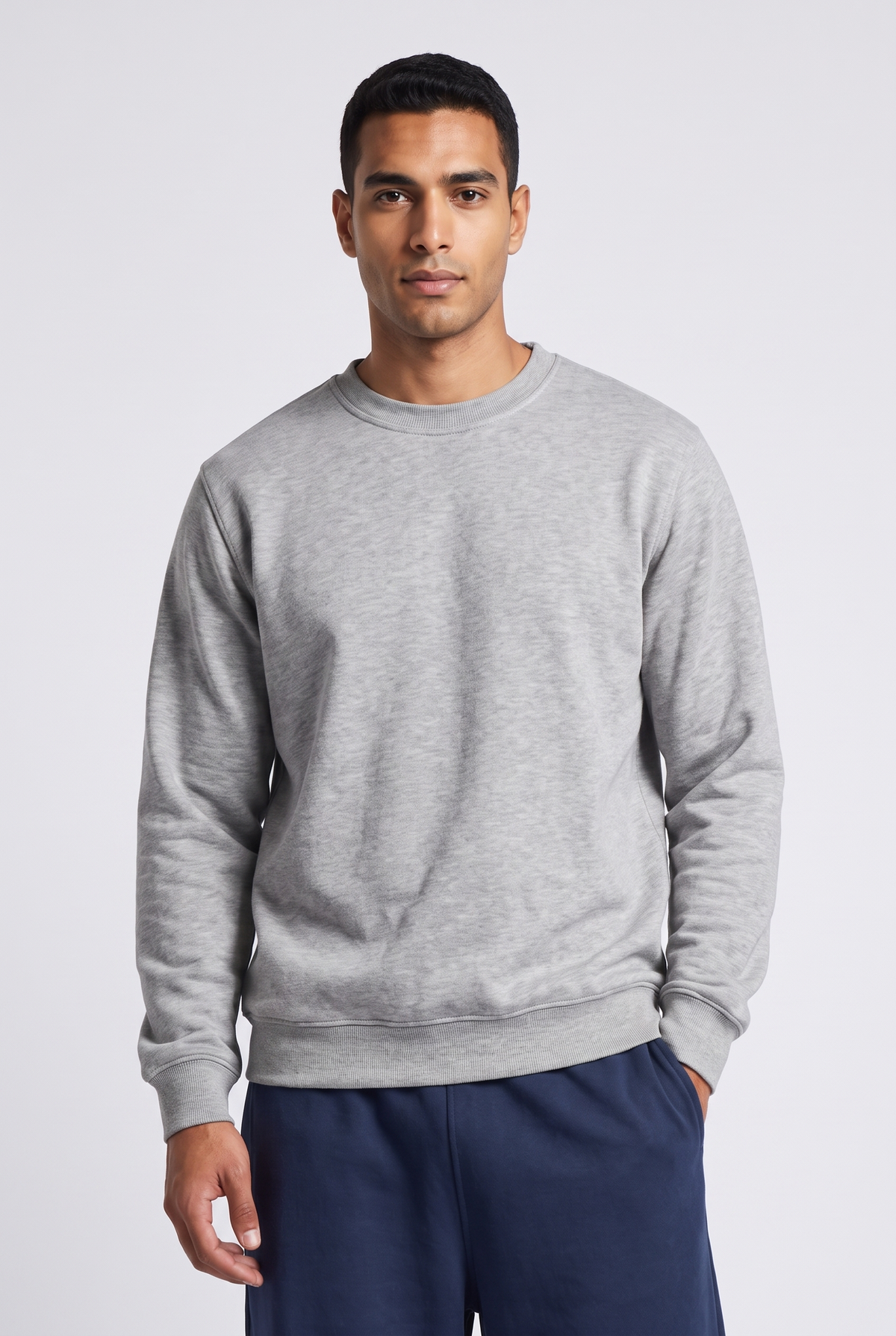 Melton Lined Crewneck - Basic- Sweatshirt