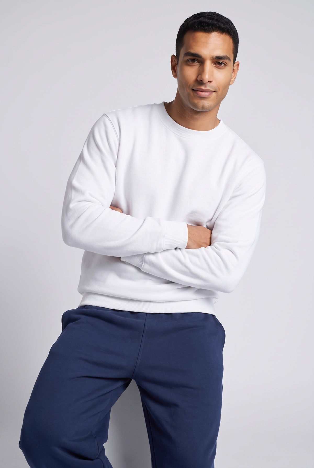 Melton Lined Crewneck - Basic- Sweatshirt
