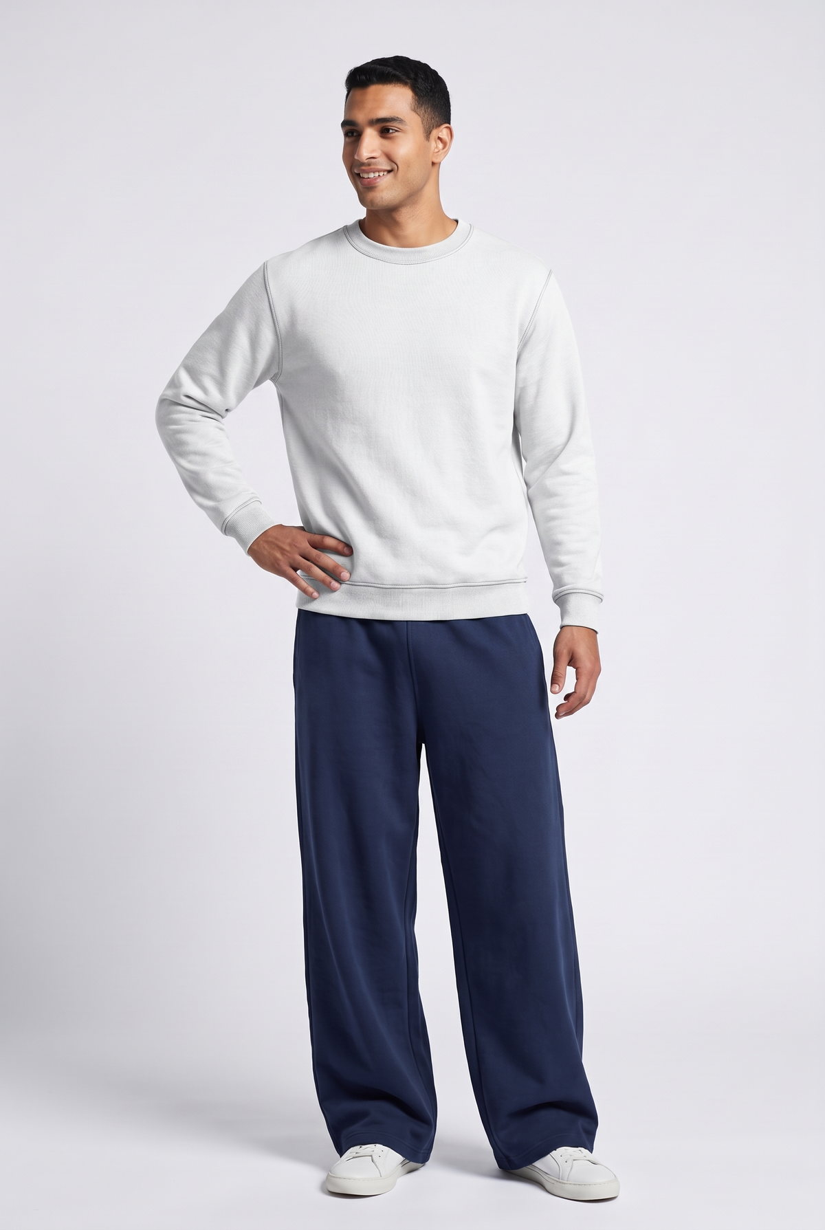 Melton Lined Crewneck - Basic- Sweatshirt