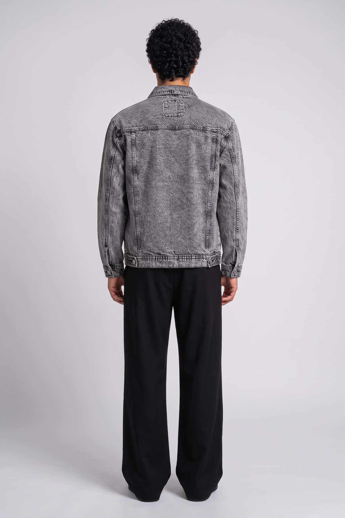 Ashen Grey Oversized Denim Trucker Jacket