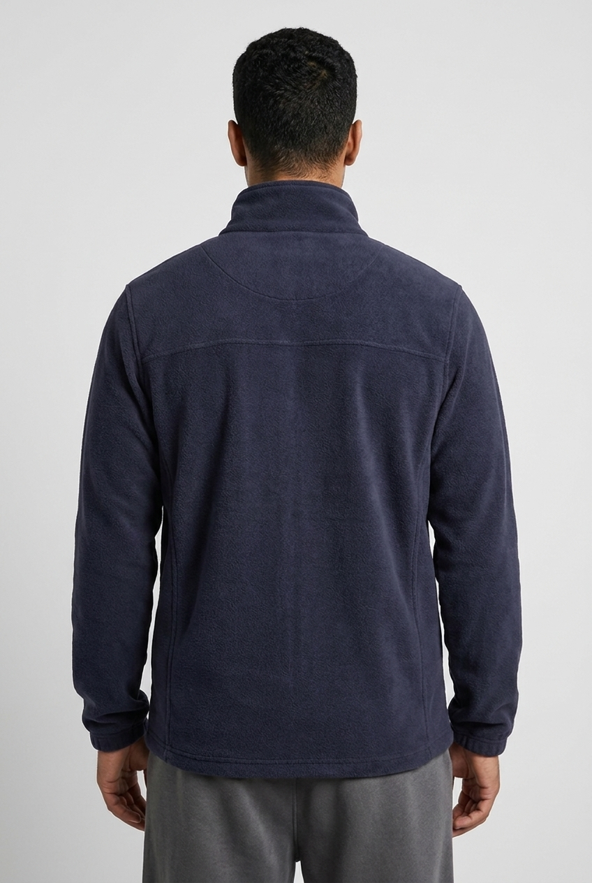 Men Navy Storm Zip Fleece Jacket