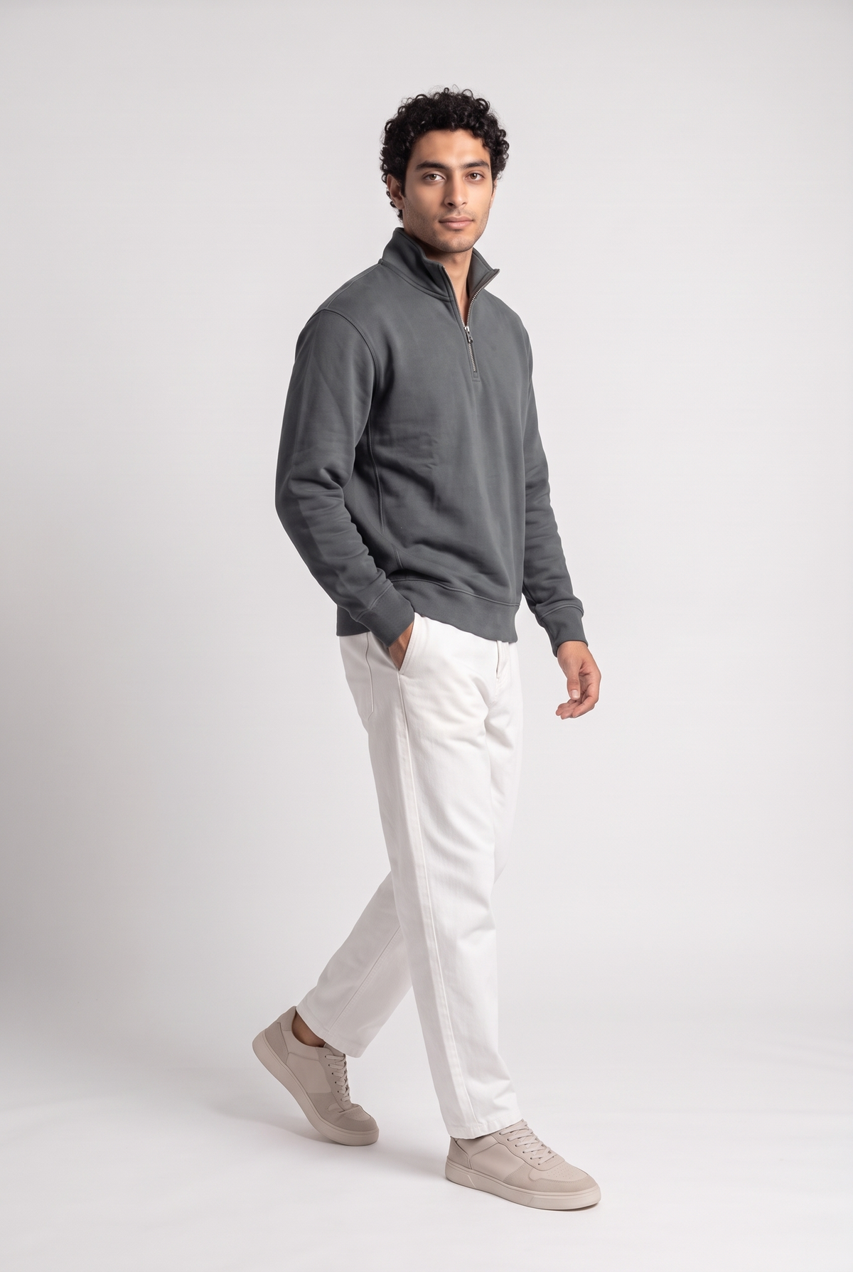 Essential Quarter-Zip Neck Sweatshirt