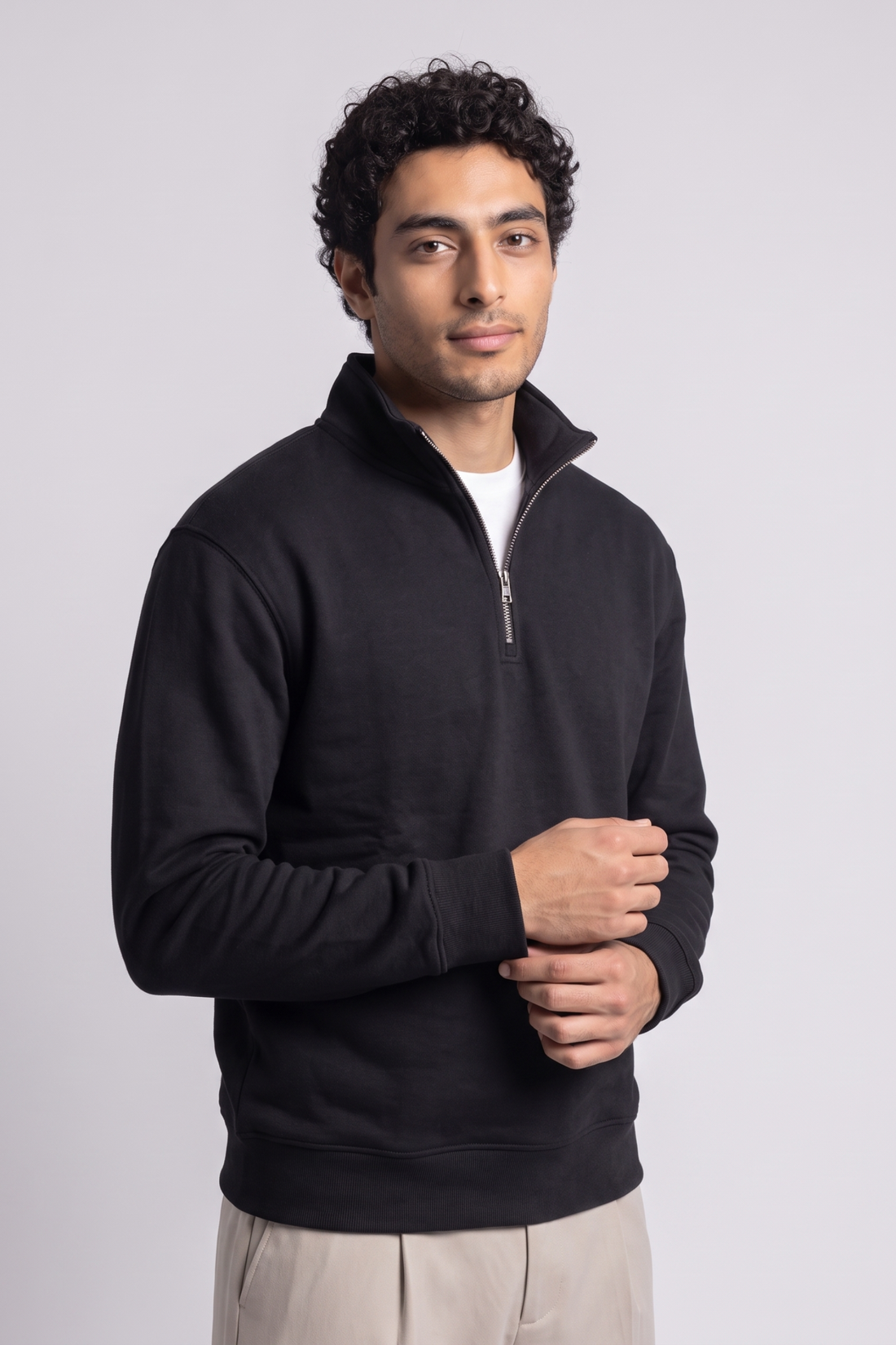 Essential Quarter-Zip Neck Sweatshirt
