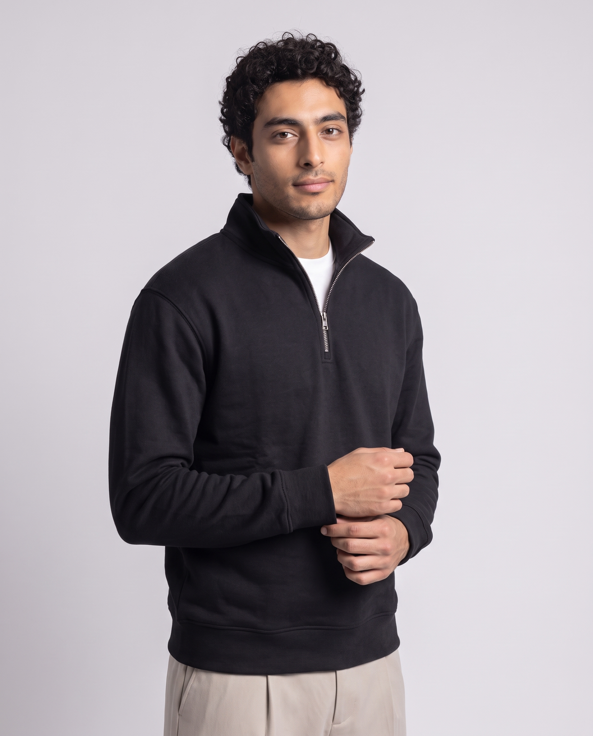 Essential Quarter-Zip Neck Sweatshirt