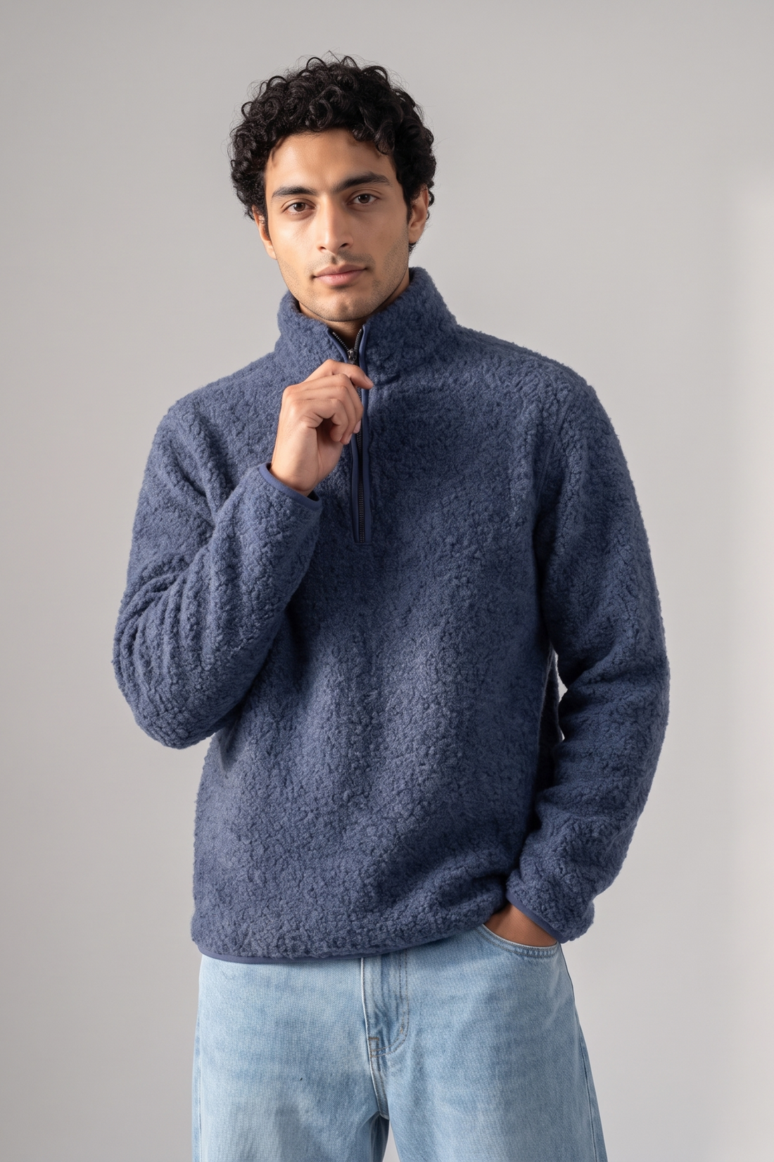 Cozy Curl Half-Zip Sherpa Pullover