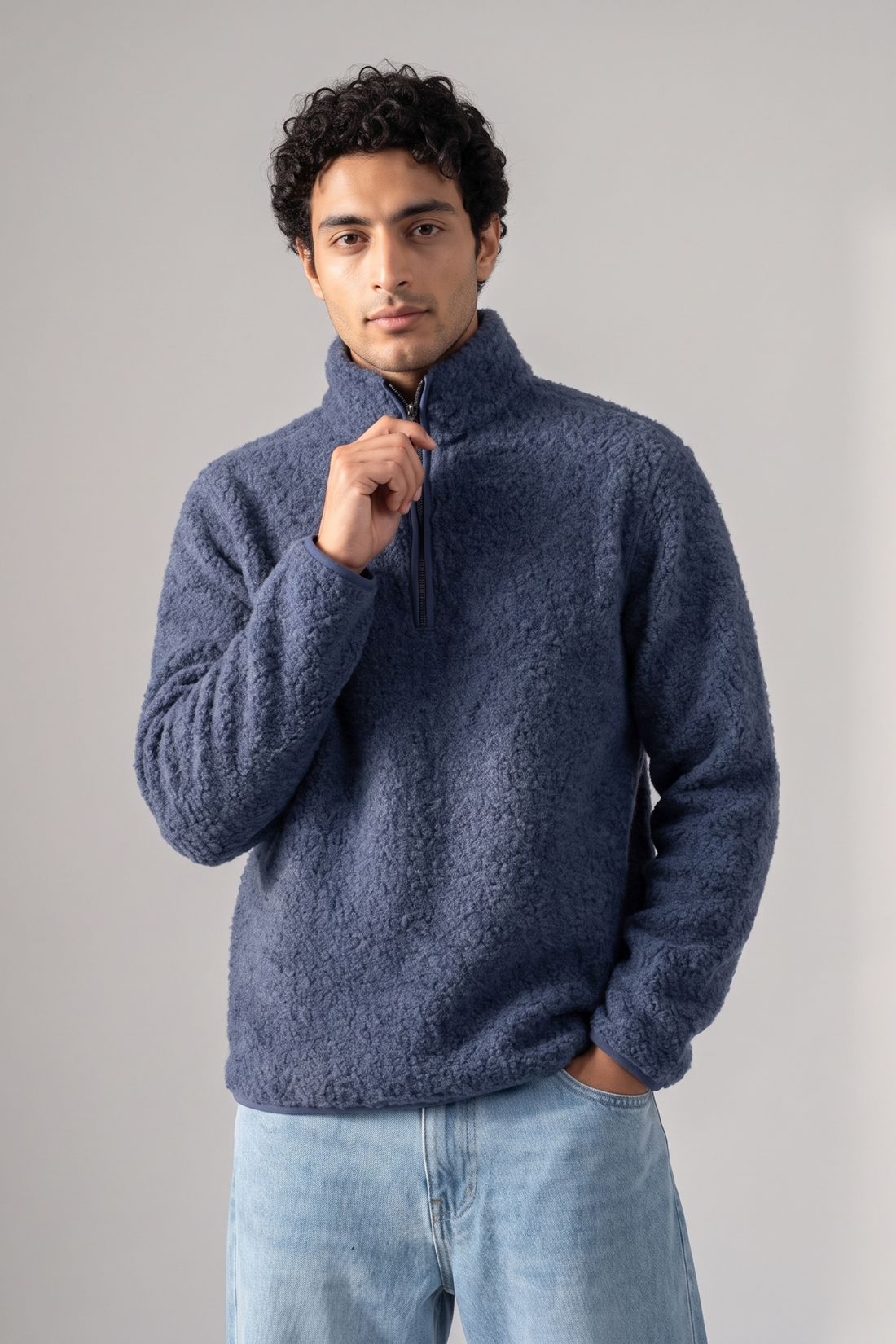Cozy Curl Half-Zip Sherpa Pullover