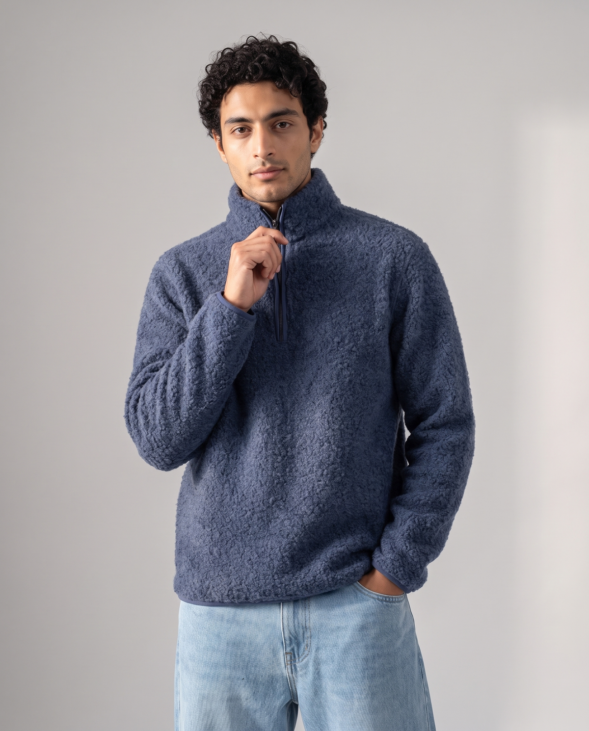 Cozy Curl Half-Zip Sherpa Pullovr