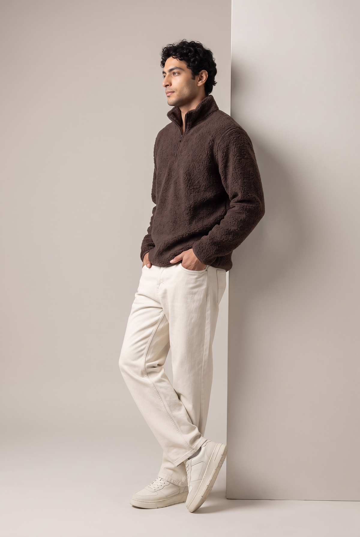 Cozy Curl Half-Zip Sherpa Pullovr
