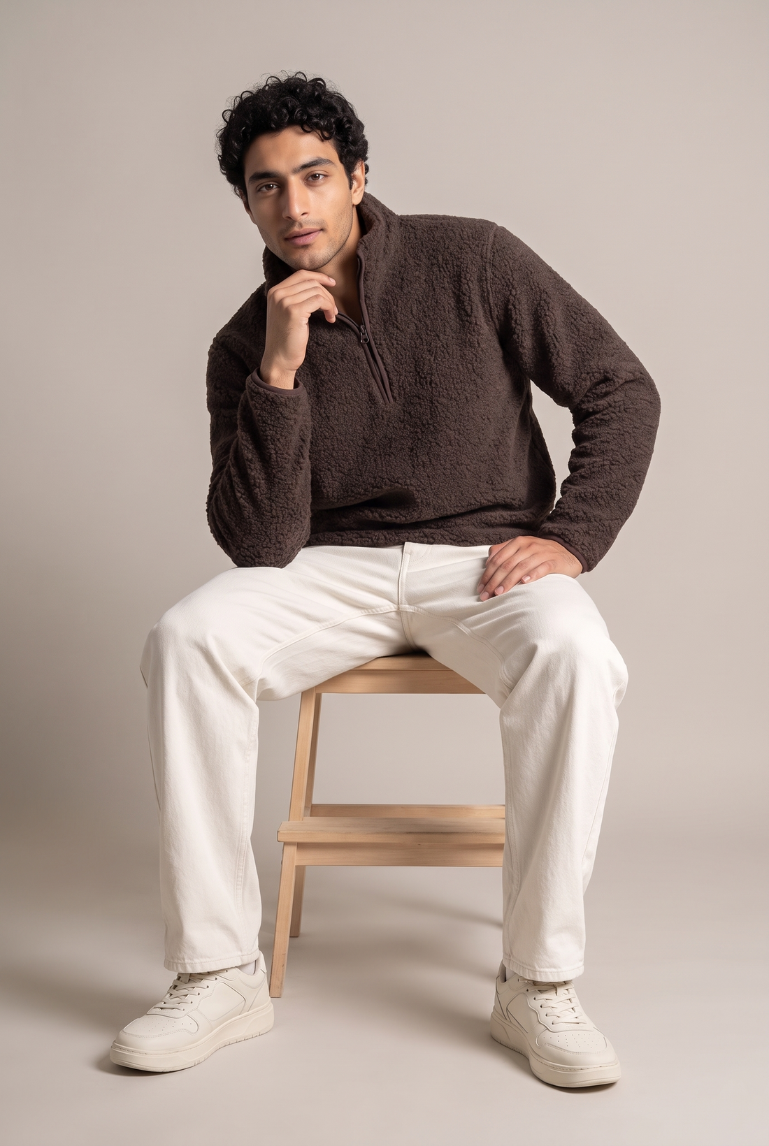 Cozy Curl Half-Zip Sherpa Pullover