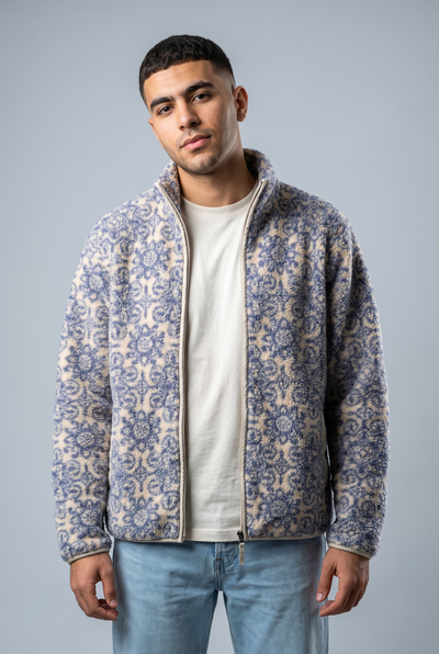 Azure Tile Sherpa Zip-Up Jacket