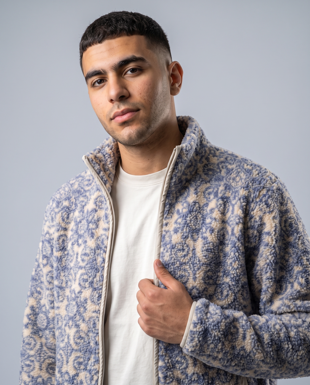 Azure Tile Sherpa Zip-Up Jacket