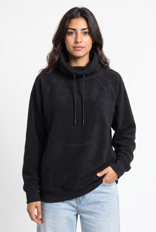 Willow Plush Fleece Pullover - Black