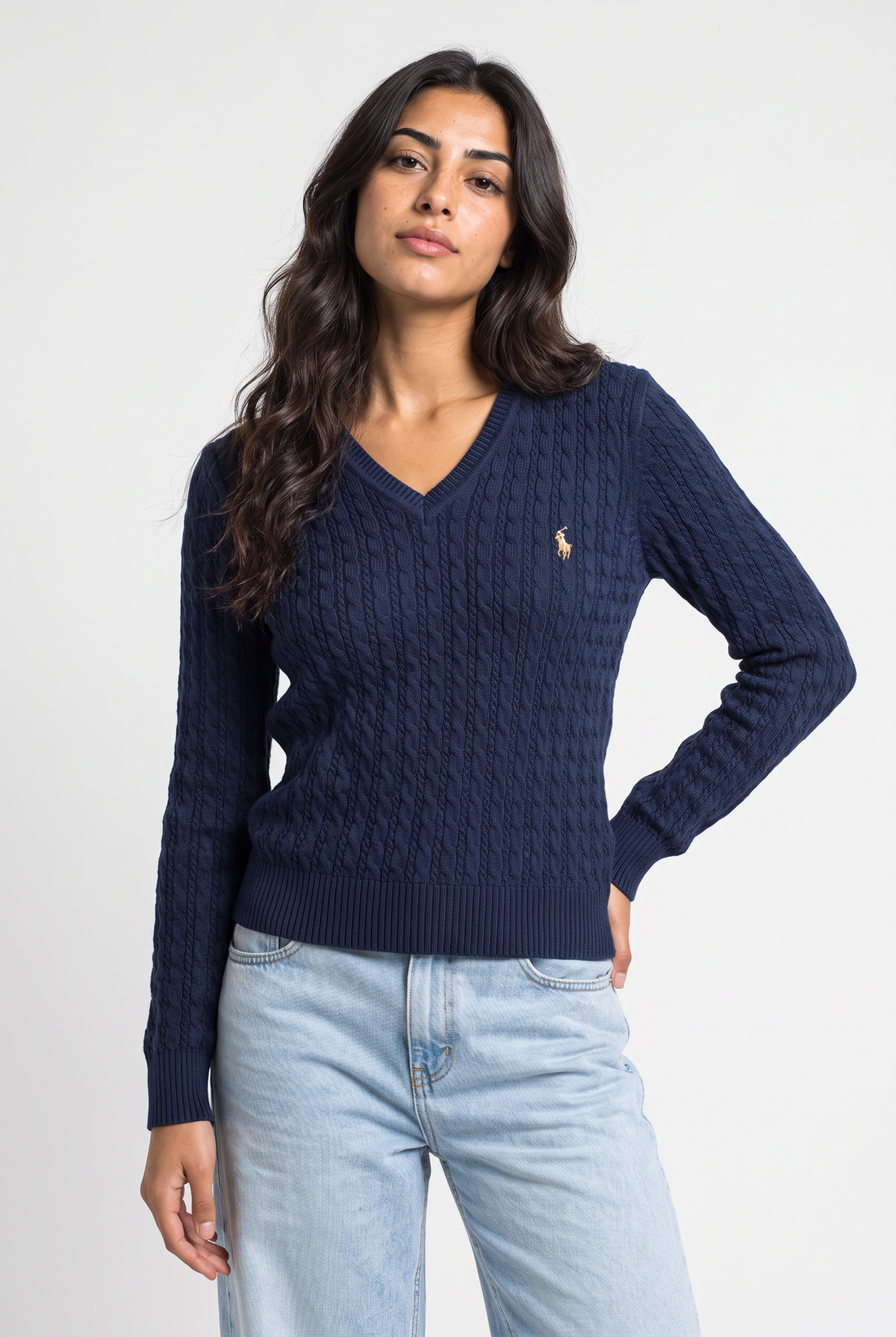 Knit V-Neck Sweater -Slim Fit