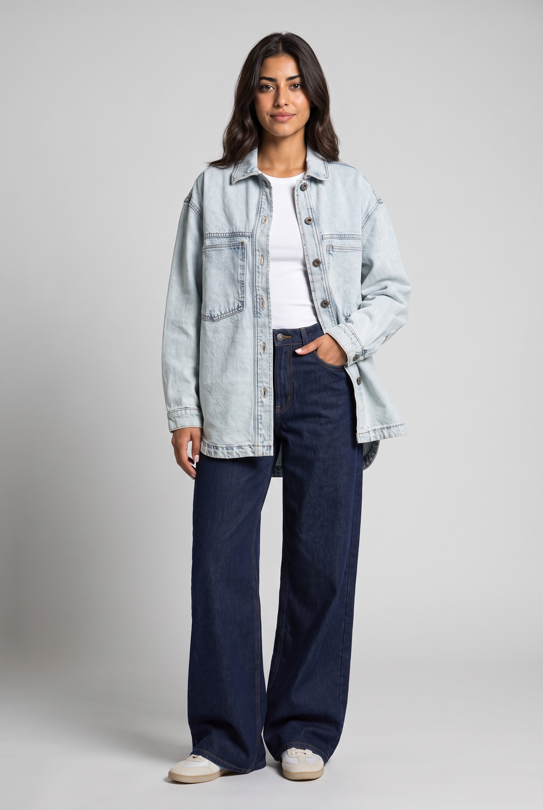 Vintage Wash Oversized Denim Jacket