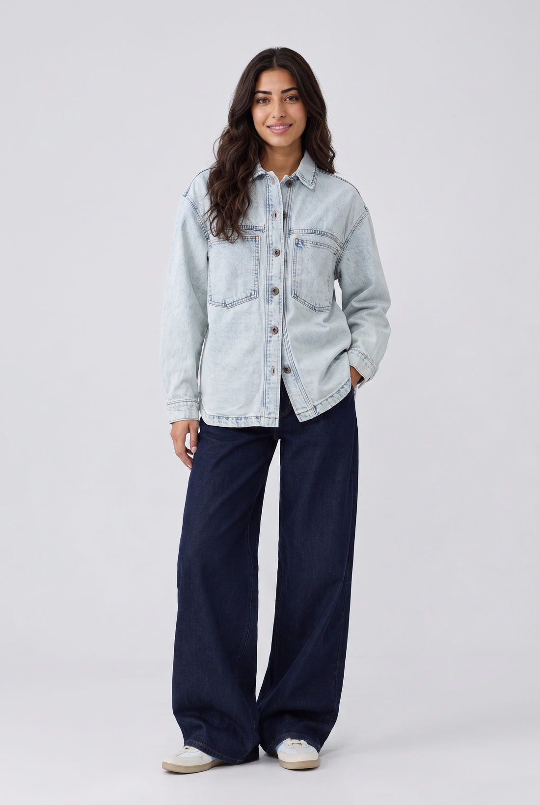 Vintage Wash Oversized Denim Jacket