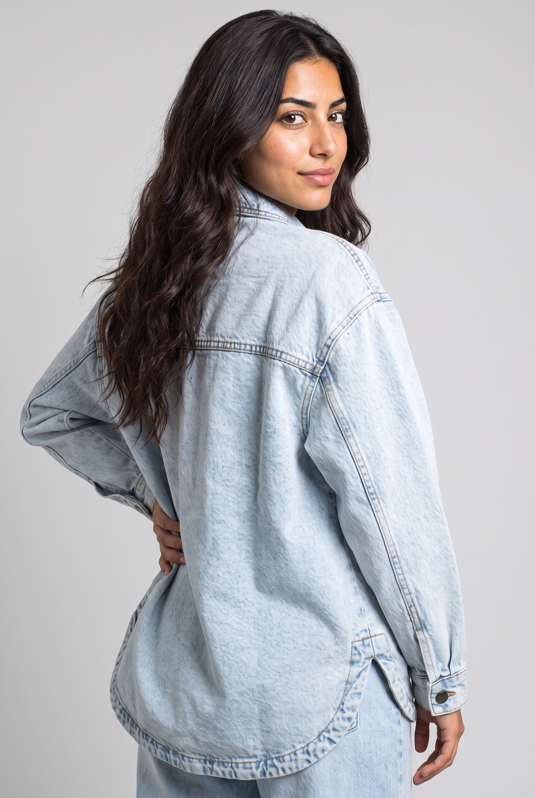 Vintage Wash Oversized Denim Jacket